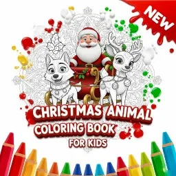 Çocuklar İçin Noel Hayvanları Boyama Kitabı: Renk Cümbüşüne Dal!